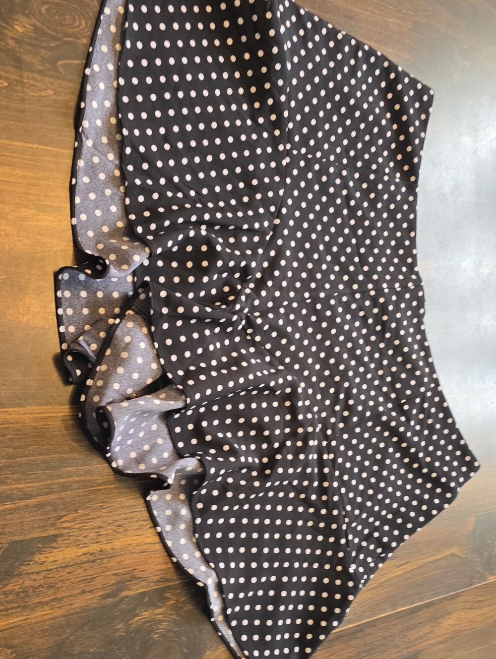 City Chic Black Polka Dot Ruffle Shorts